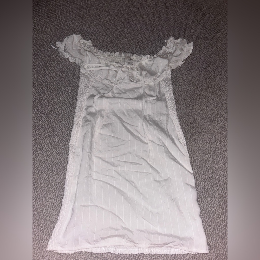 O.Viana White Tie Off Shoulder Tight Mini Dress Womens Small